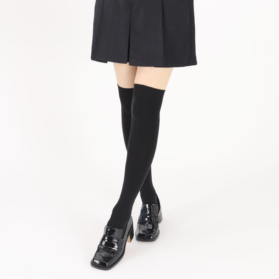 12 Black Over The Knee Socks