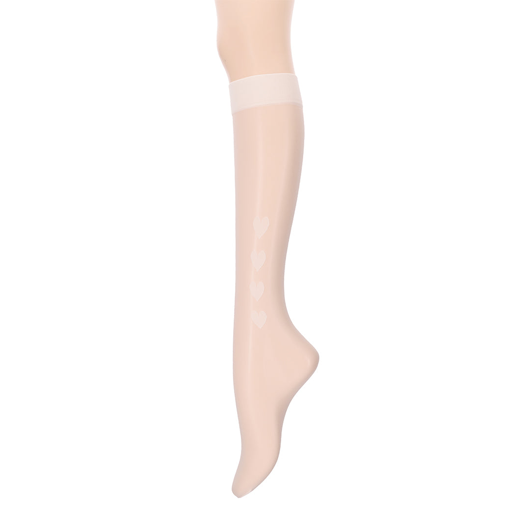 Heart Print Knee High Pop Socks – Tabio UK