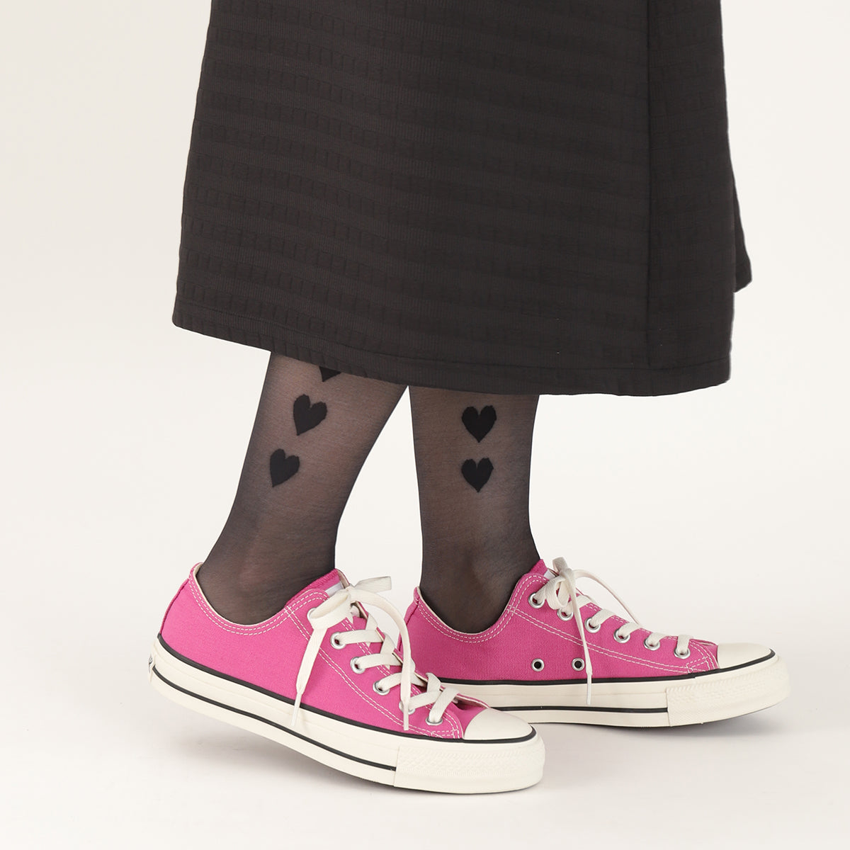 Heart Print Knee High Pop Socks Tabio UK