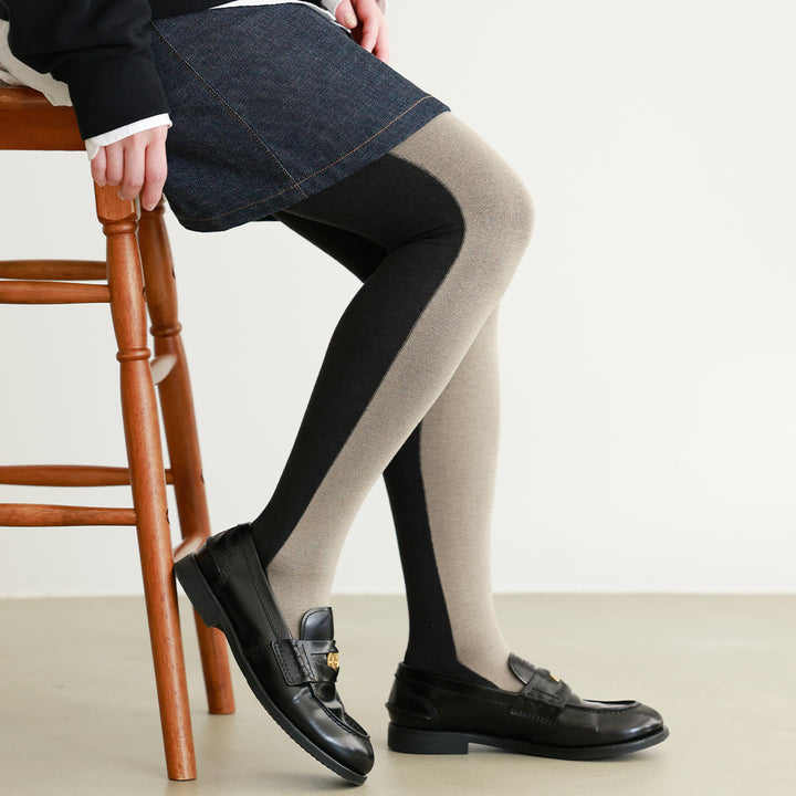011900234 Two Tone Cotton Mixed Tights 250D