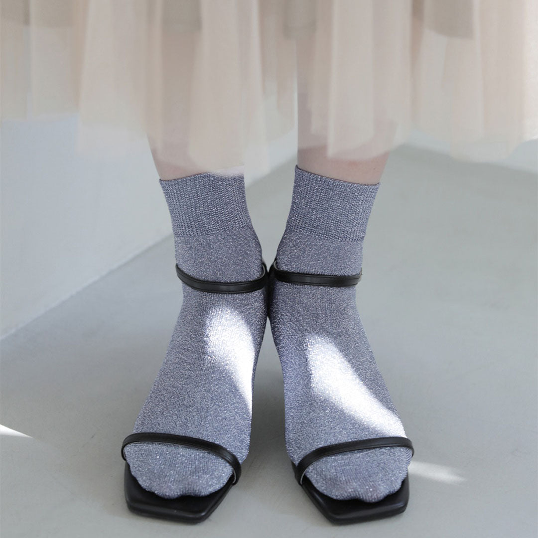 021131341 Soft Glitter Low Crew Socks