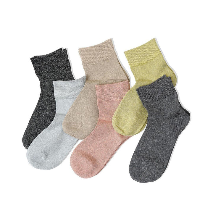 021131341 Soft Glitter Low Crew Socks