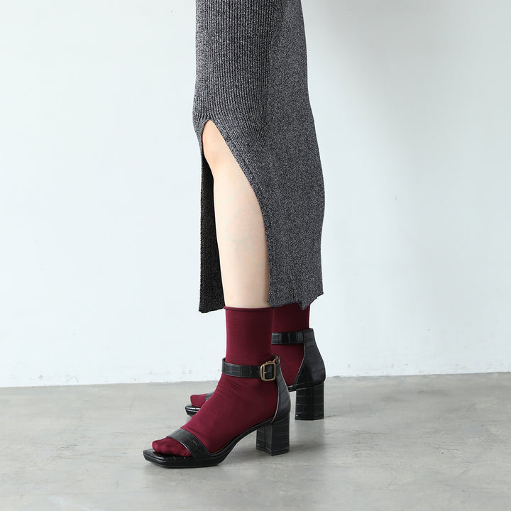 021131755 Fine Roll Top Low Crew Socks