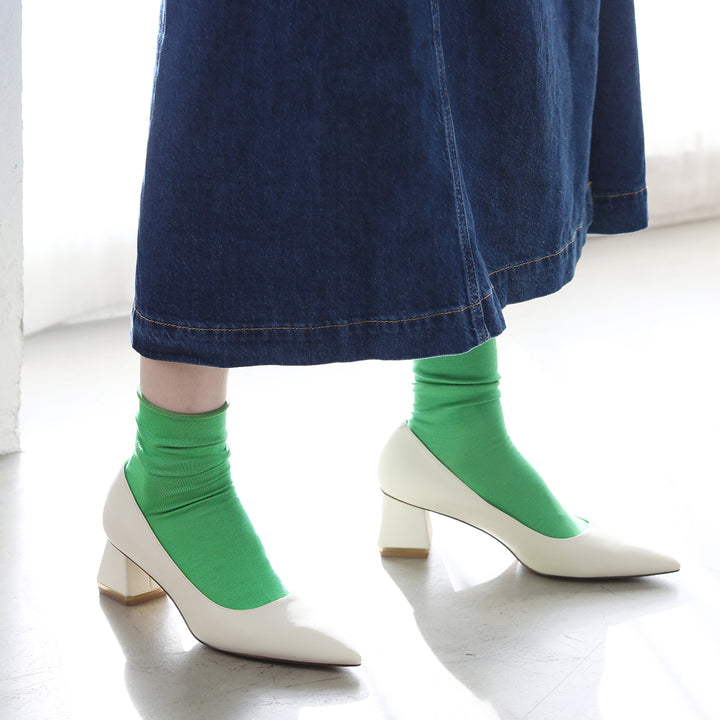 021131755 Fine Roll Top Low Crew Socks