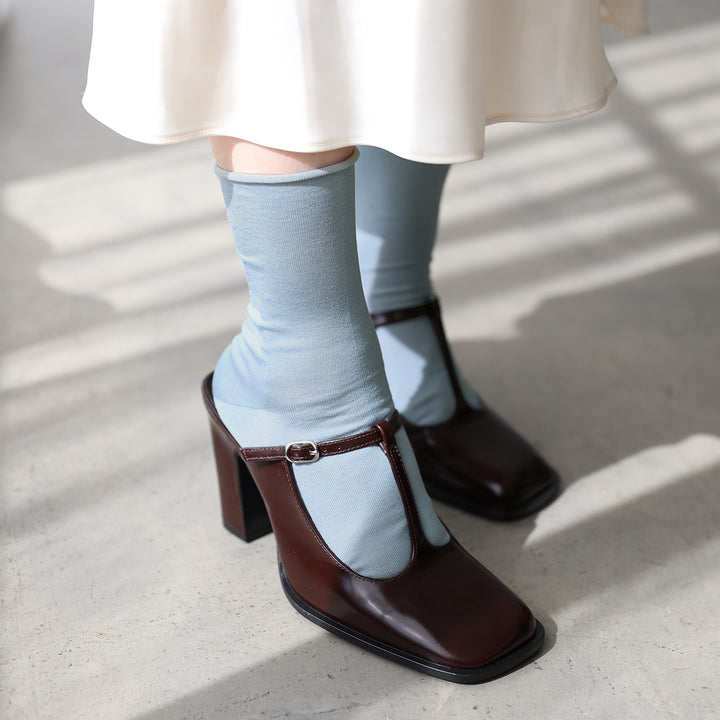 021131755 Fine Roll Top Low Crew Socks