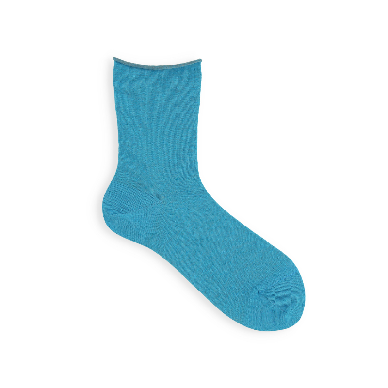 021131817 Fine Cotton/Linen Roll Top Socks