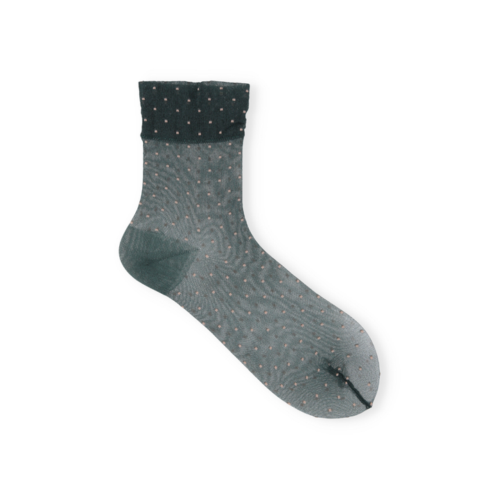 021131981 Sheer Fine Dots Low Crew Socks S