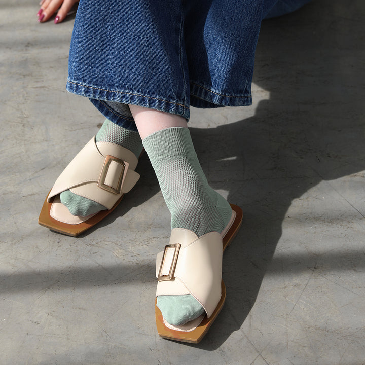 021132156 Cotton Mesh Ankle Socks