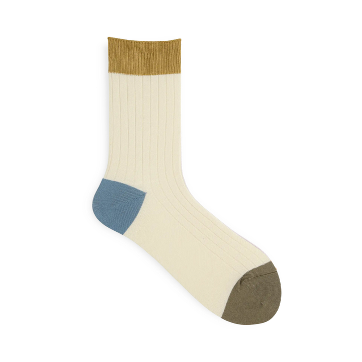 021132276 Coloured Top 8x2 Ribbed Low Crew Socks