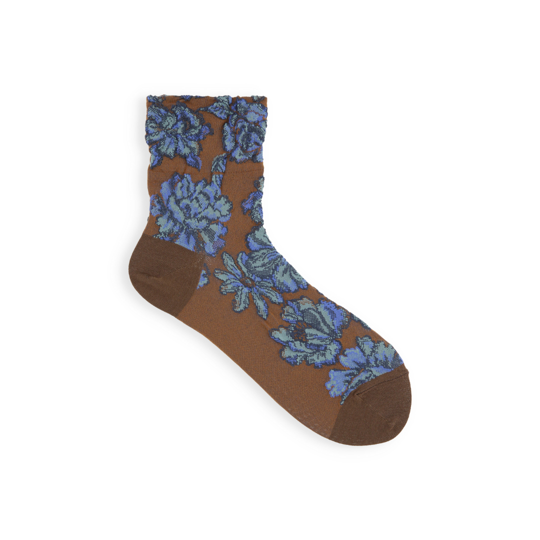 021132287 Float Flowers Low Crew Socks