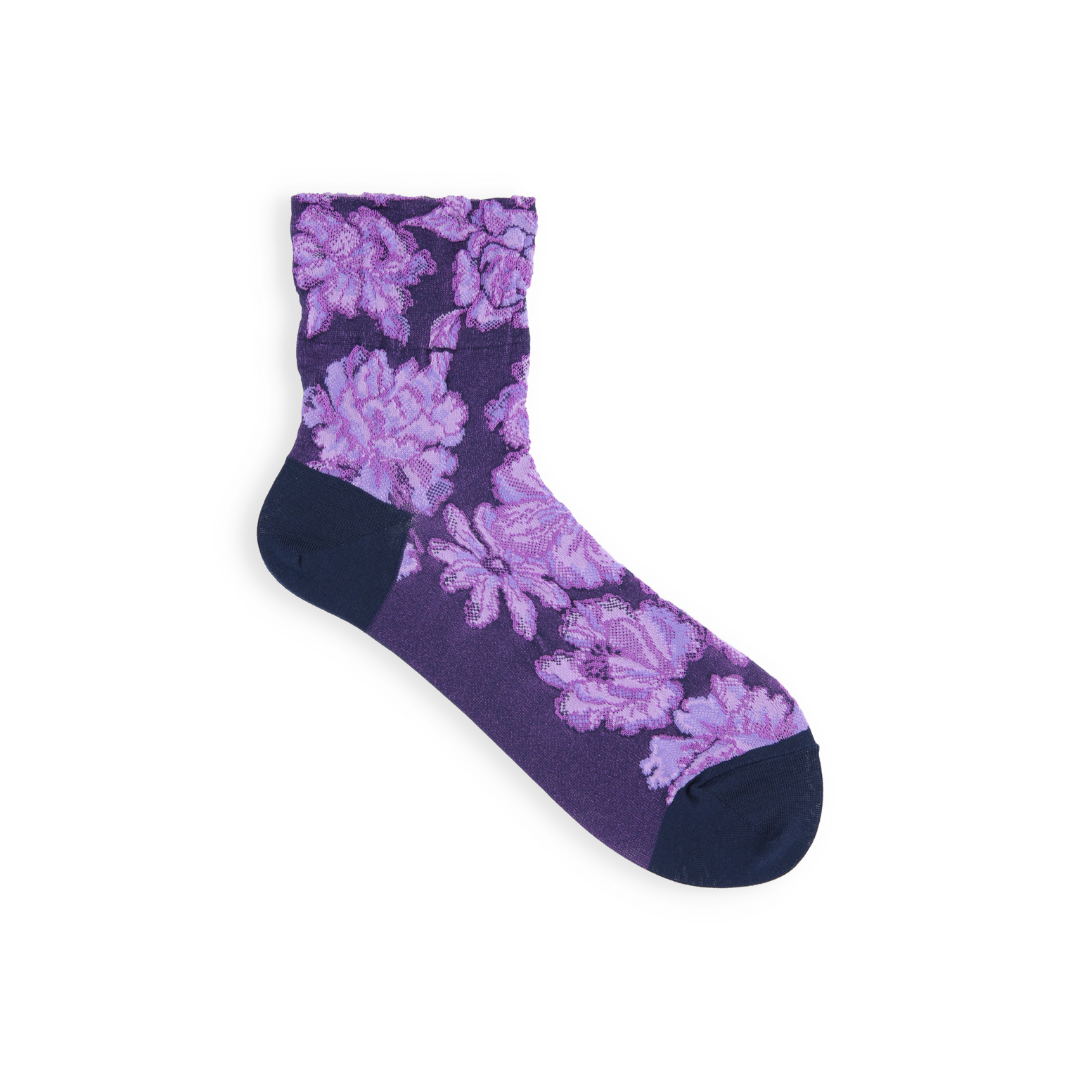 021132287 Float Flowers Low Crew Socks