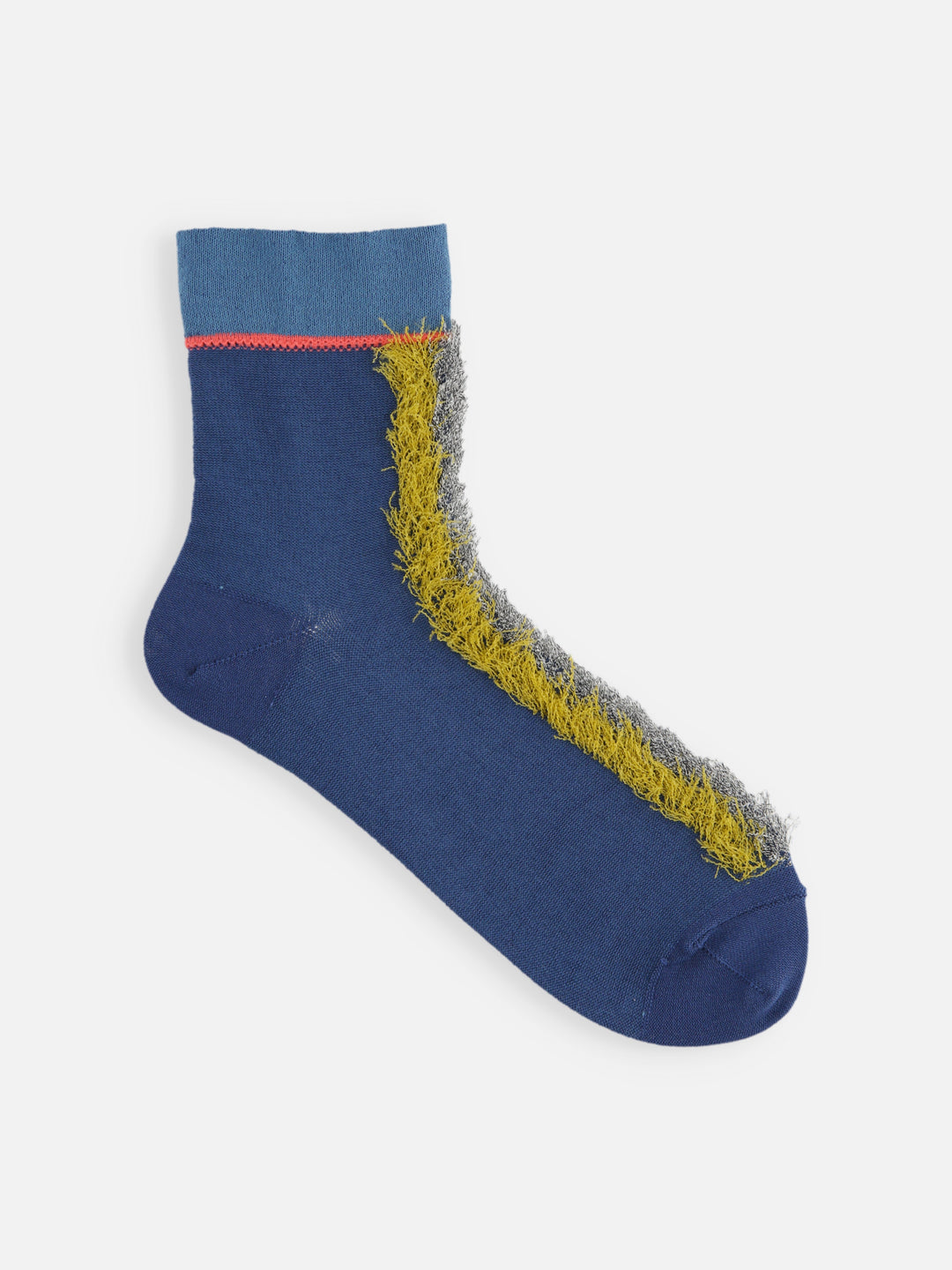 021132356 Bicolour Fringe Low Crew Socks