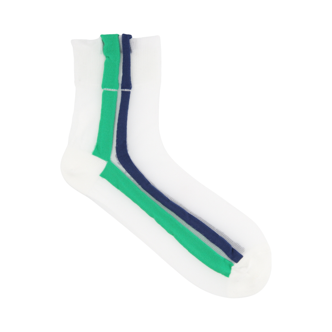 021132583 Bicolour Side Line Low Crew Socks