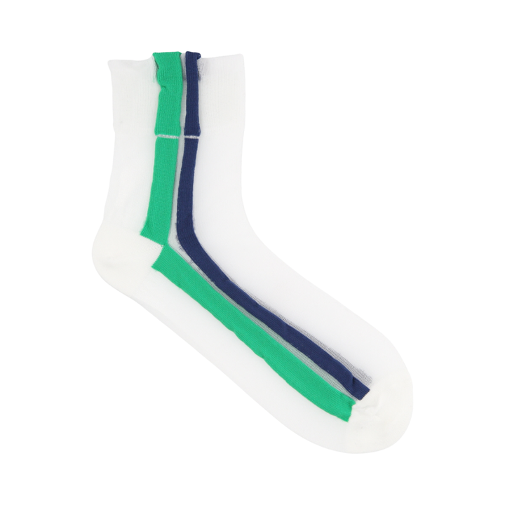 021132583 Bicolour Side Line Low Crew Socks