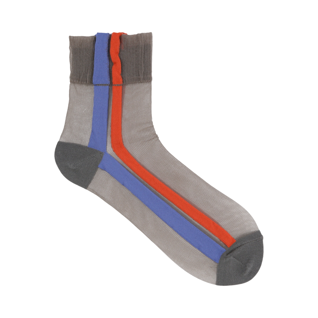 021132583 Bicolour Side Line Low Crew Socks