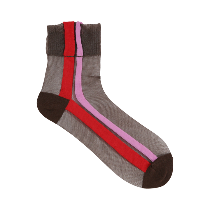 021132583 Bicolour Side Line Low Crew Socks
