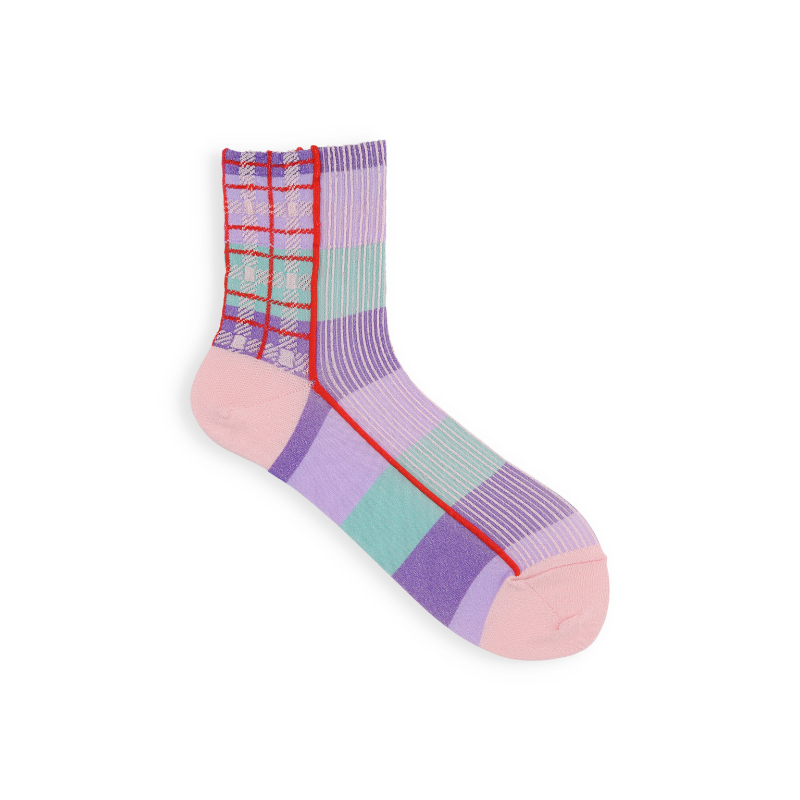 021132587 Xylitol Cool-Touch Check Low Crew Socks