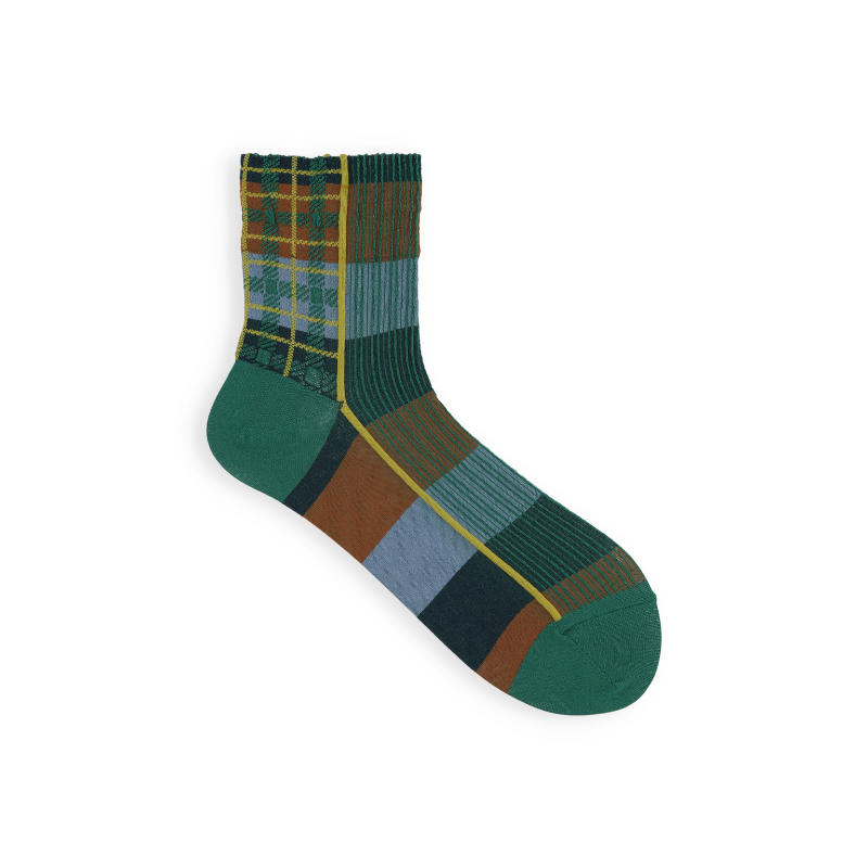 021132587 Xylitol Cool-Touch Check Low Crew Socks