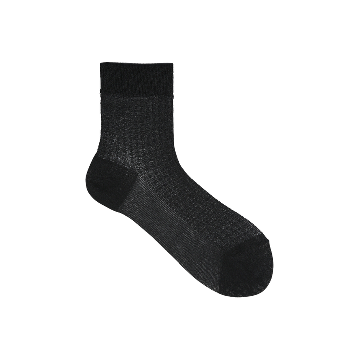 021132589 Fine Washi Rib Mesh Low Crew Socks
