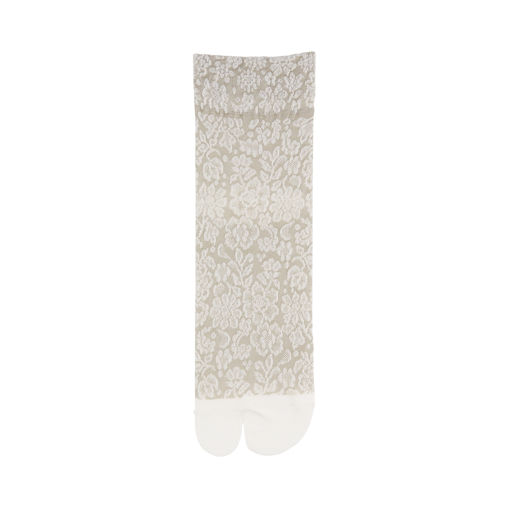 021132593 Flower Float Cotton Tabi Low Crew Socks