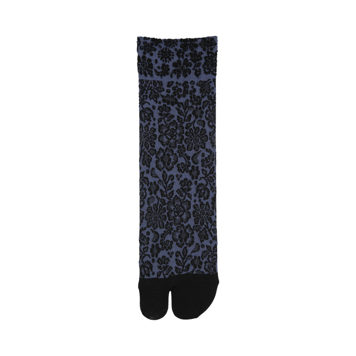 021132593 Flower Float Cotton Tabi Low Crew Socks