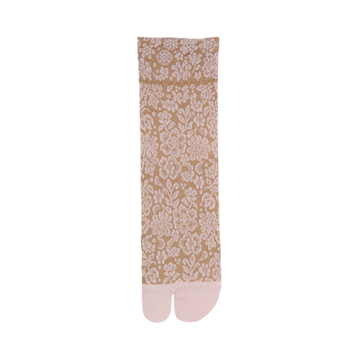 021132593 Flower Float Cotton Tabi Low Crew Socks