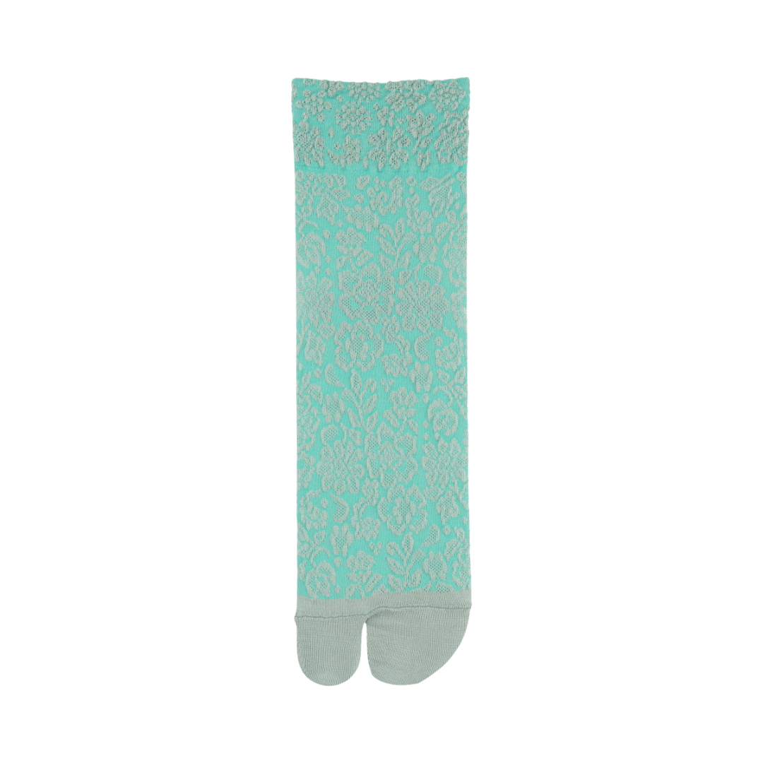 021132593 Flower Float Cotton Tabi Low Crew Socks
