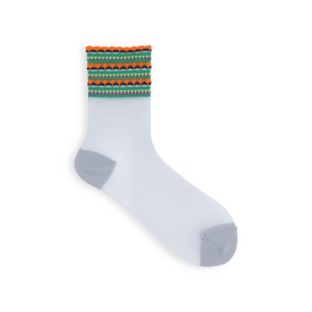 021132596 Colourful Top Mesh Low Crew Socks