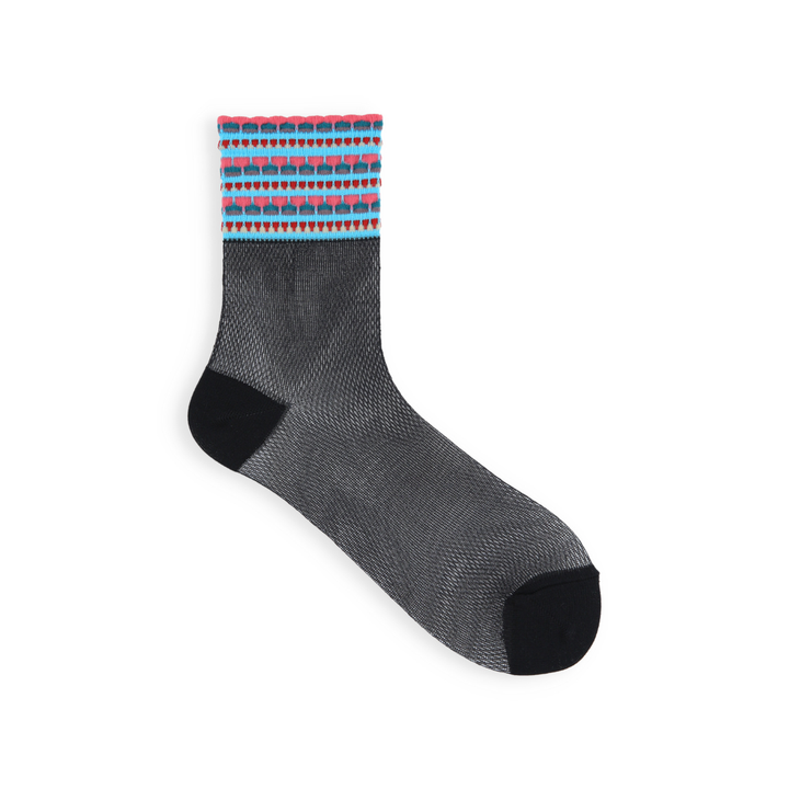 021132596 Colourful Top Mesh Low Crew Socks