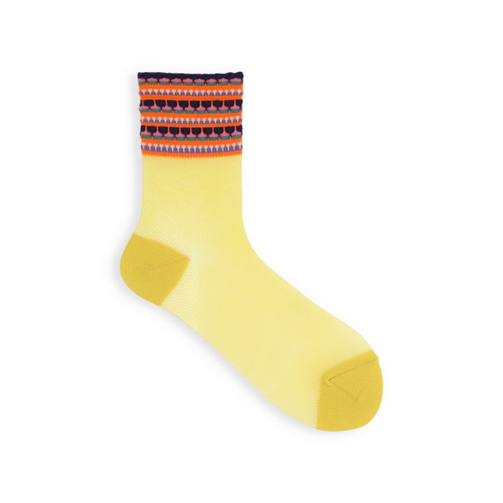 021132596 Colourful Top Mesh Low Crew Socks