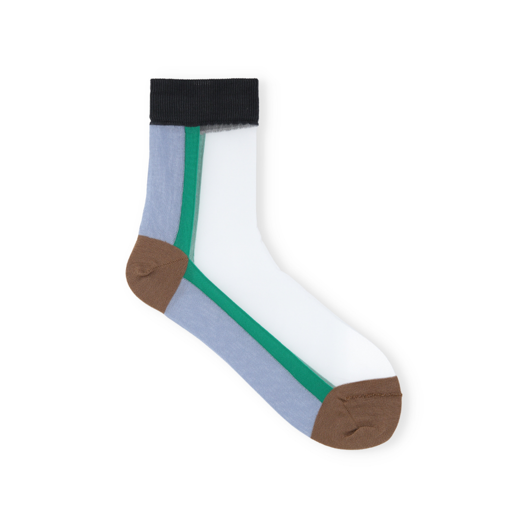 021132599 Sheer Panel Low Crew Socks