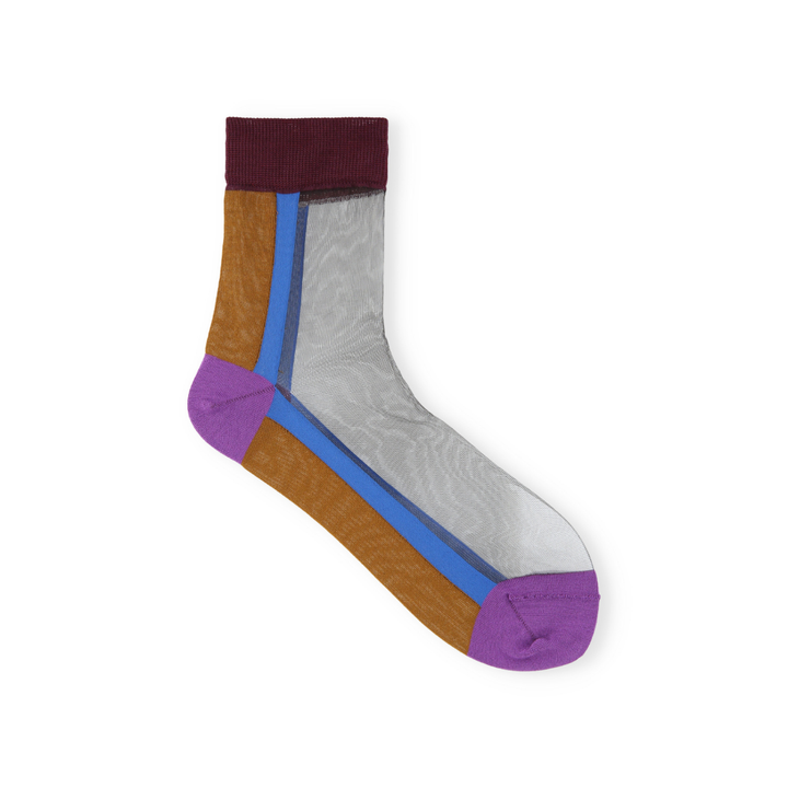 021132599 Sheer Panel Low Crew Socks