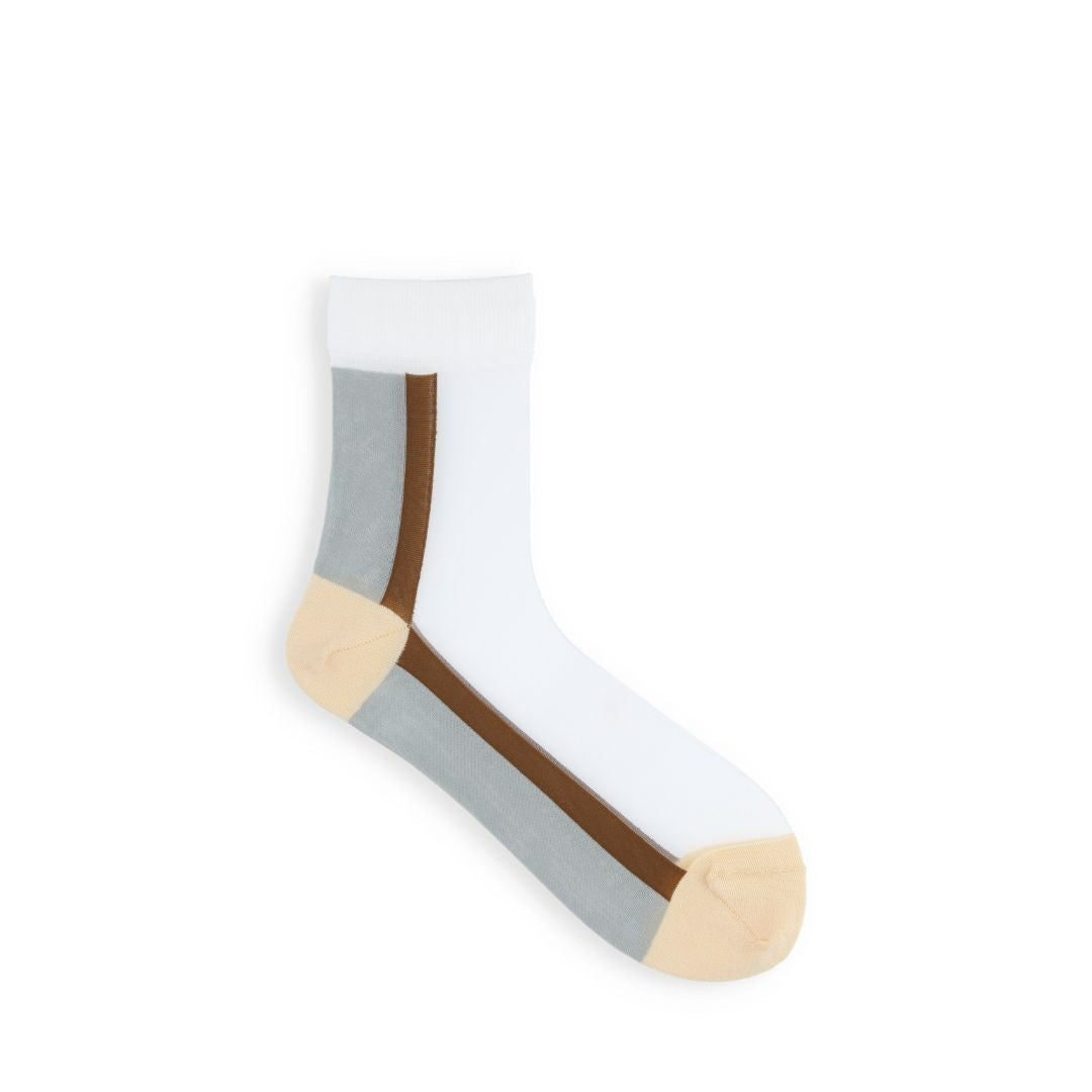 021132599 Sheer Panel Low Crew Socks