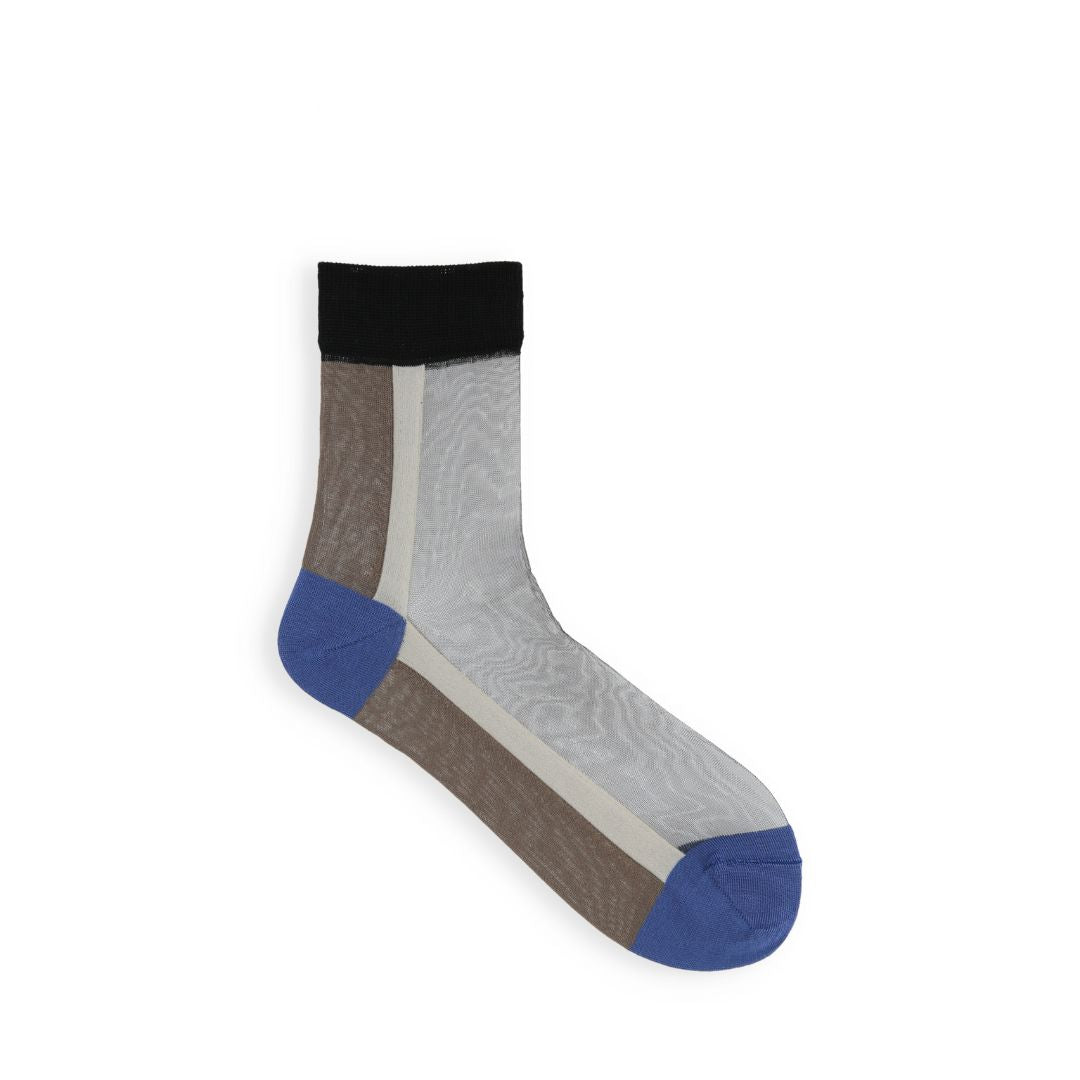 021132599 Sheer Panel Low Crew Socks
