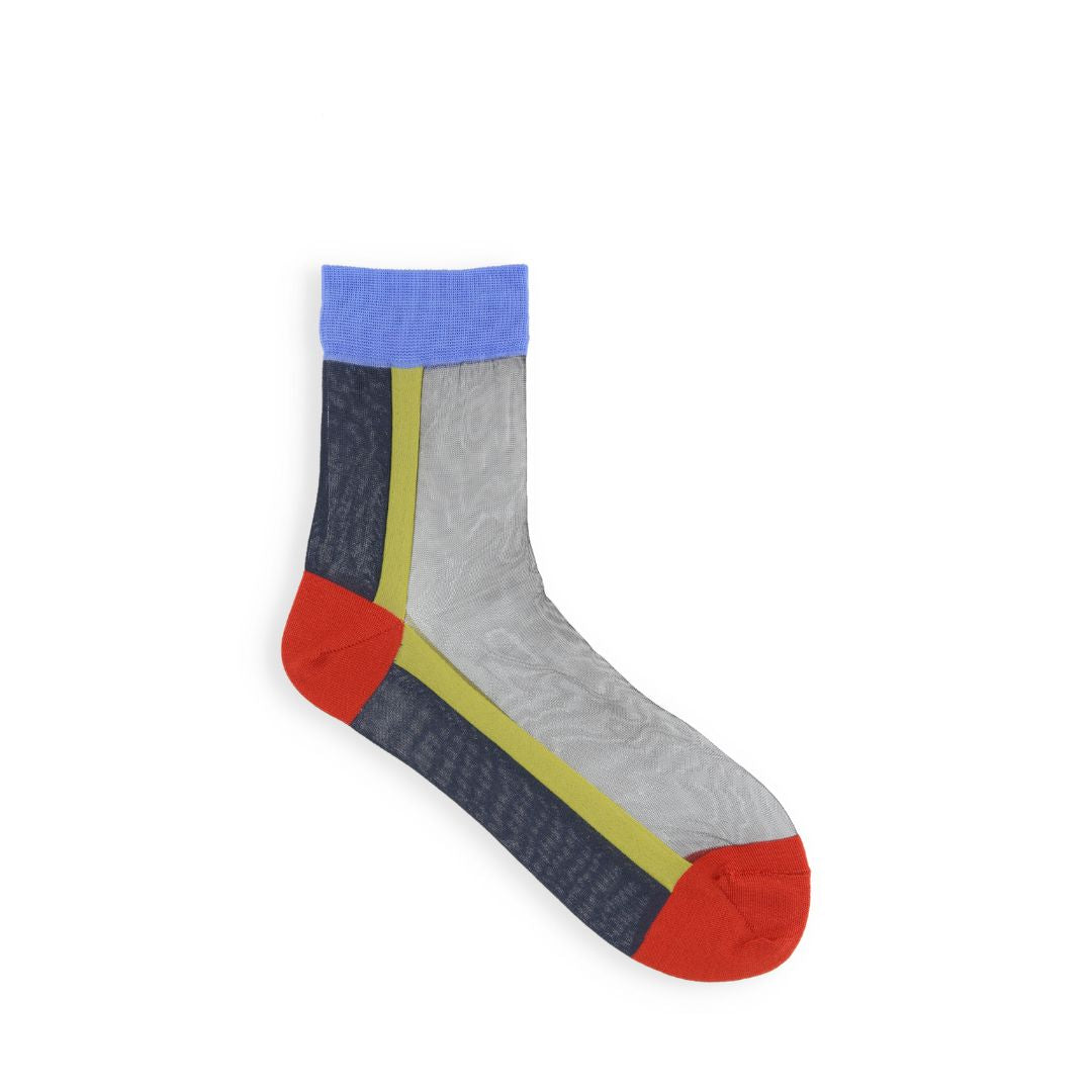 021132599 Sheer Panel Low Crew Socks