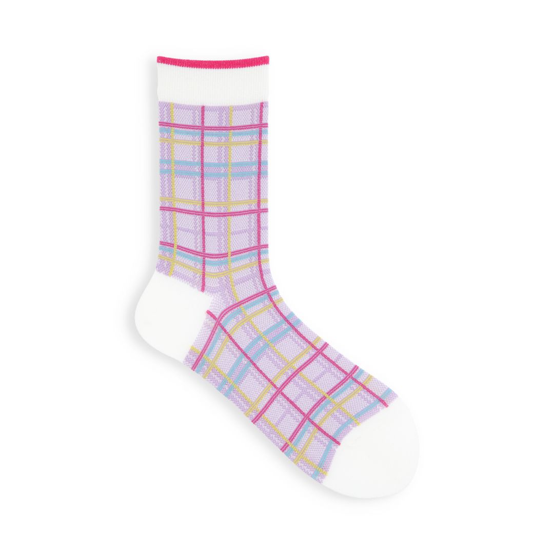 021132603 Sustainable Yarn Madras Check LC Socks
