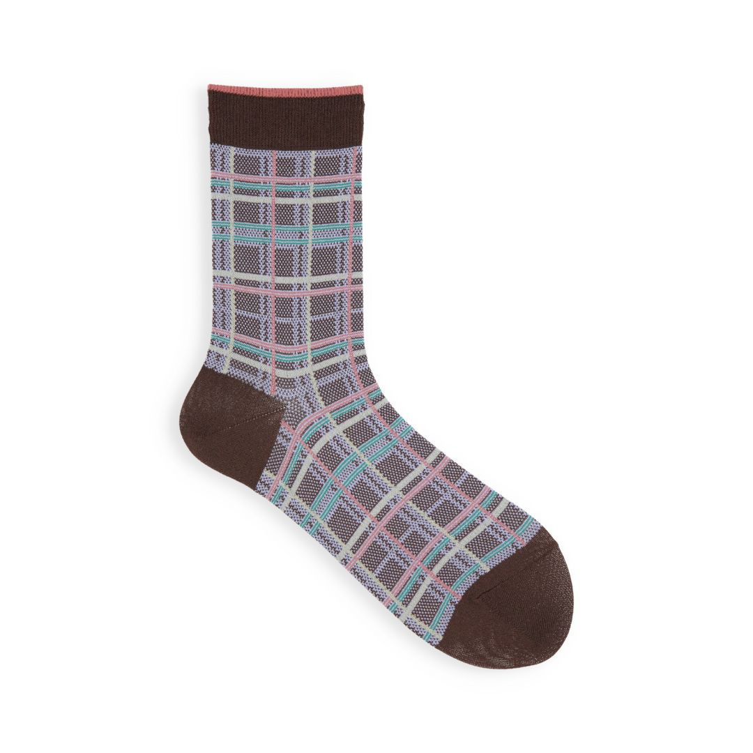 021132603 Sustainable Yarn Madras Check LC Socks