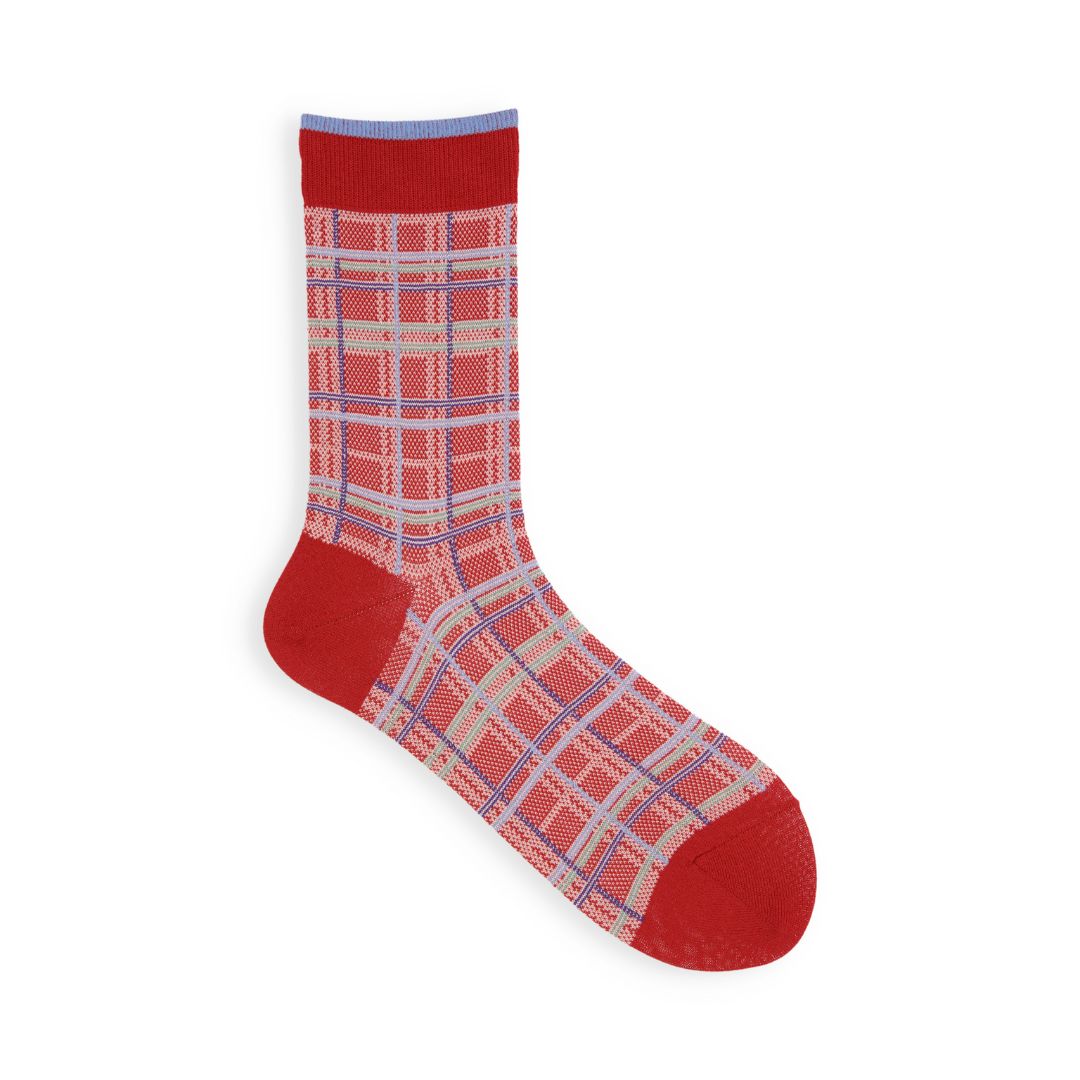 021132603 Sustainable Yarn Madras Check LC Socks