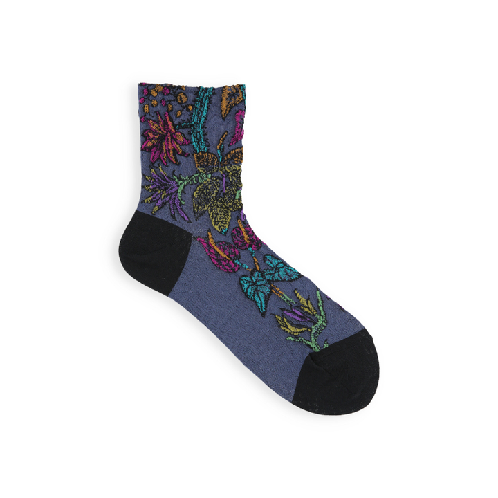 021132620 Tropical Plants Cotton/Linen Crepe Socks