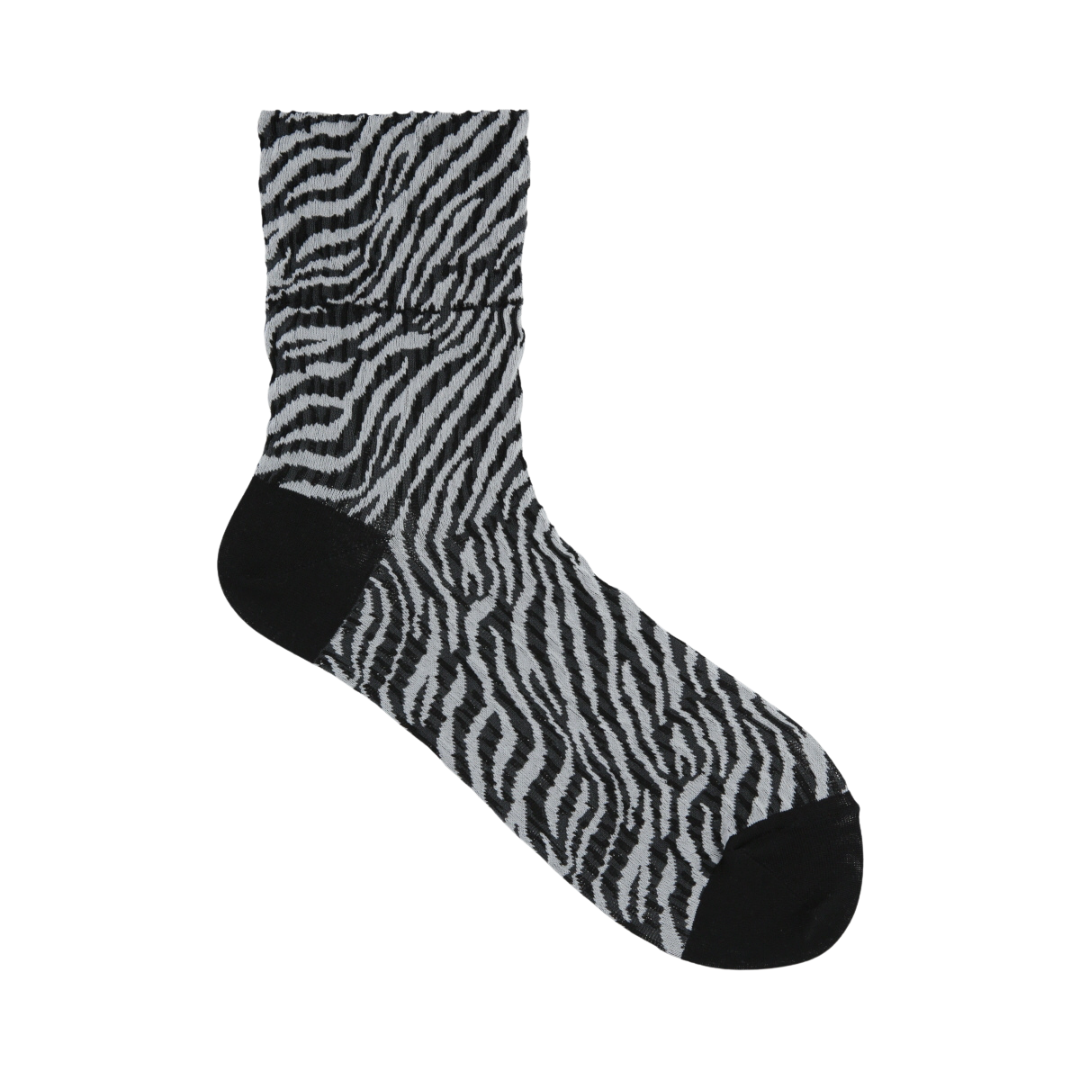 021132621 Zebra Pattern Low Crew Socks