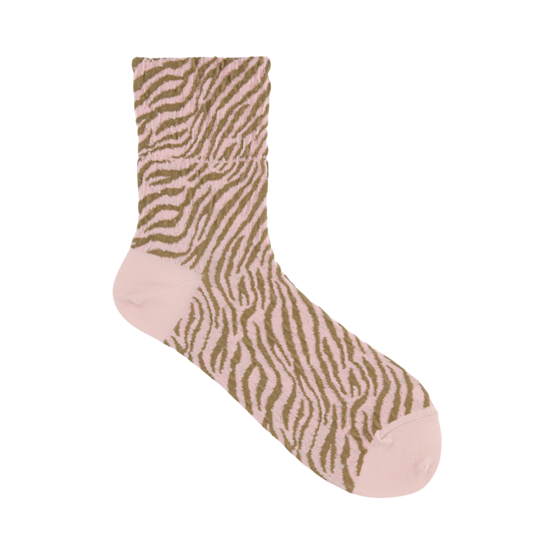 021132621 Zebra Pattern Low Crew Socks