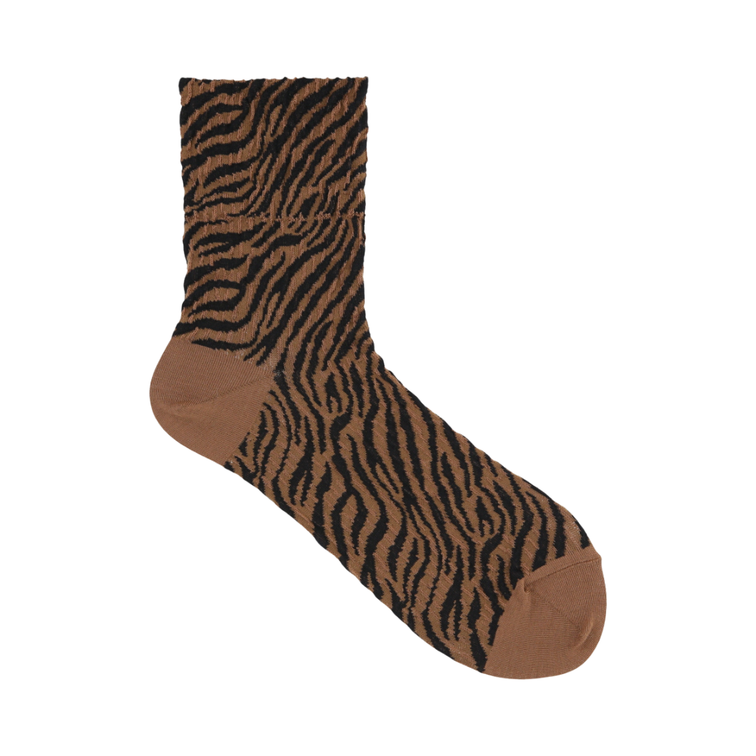 021132621 Zebra Pattern Low Crew Socks