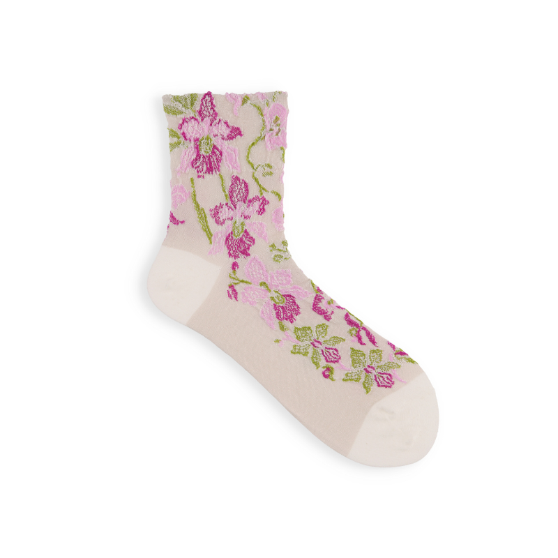 021132624 Cotton/Linen Orchid Low Crew Socks