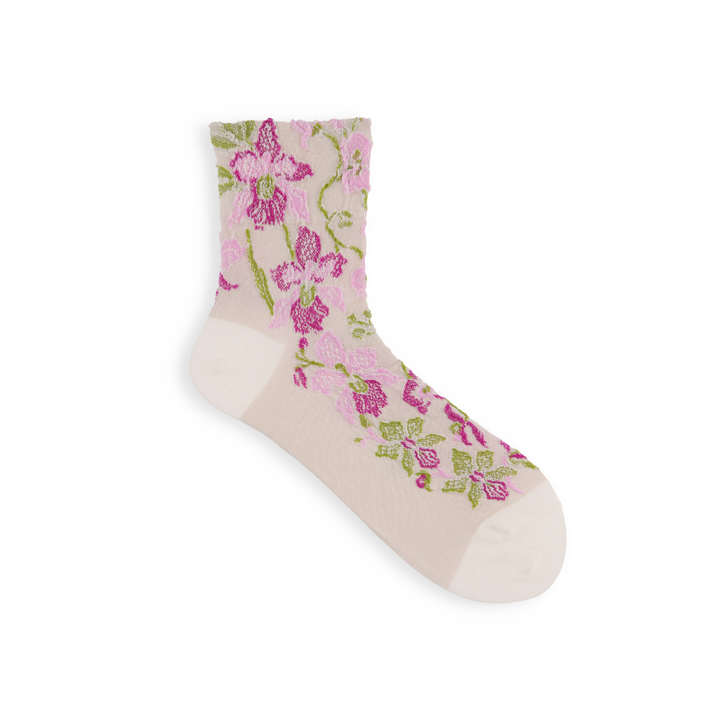 021132624 Cotton/Linen Orchid Low Crew Socks
