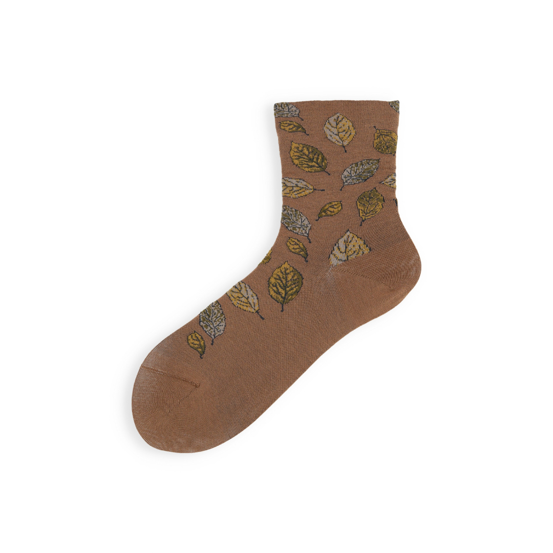 021132635 Autumn Leaves Low Crew Socks
