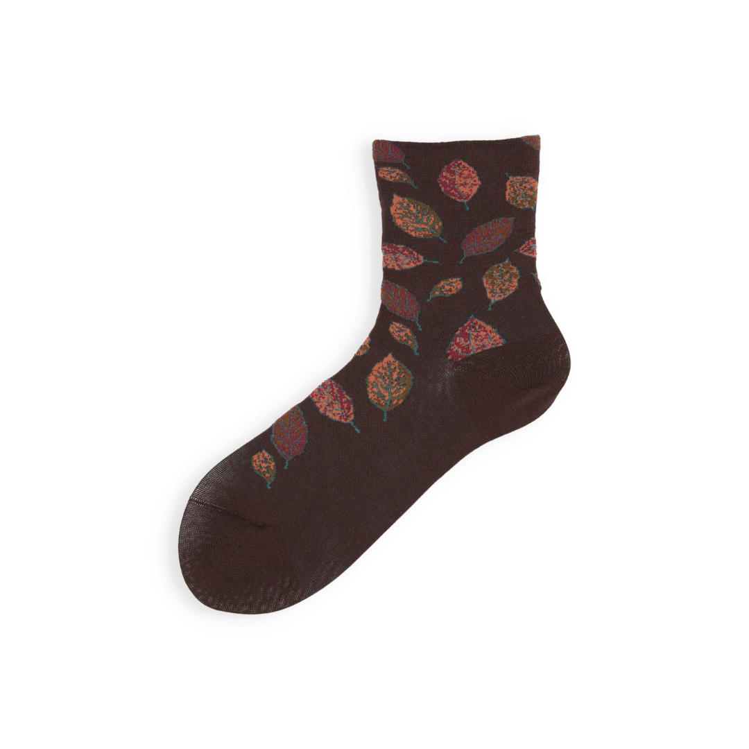 021132635 Autumn Leaves Low Crew Socks