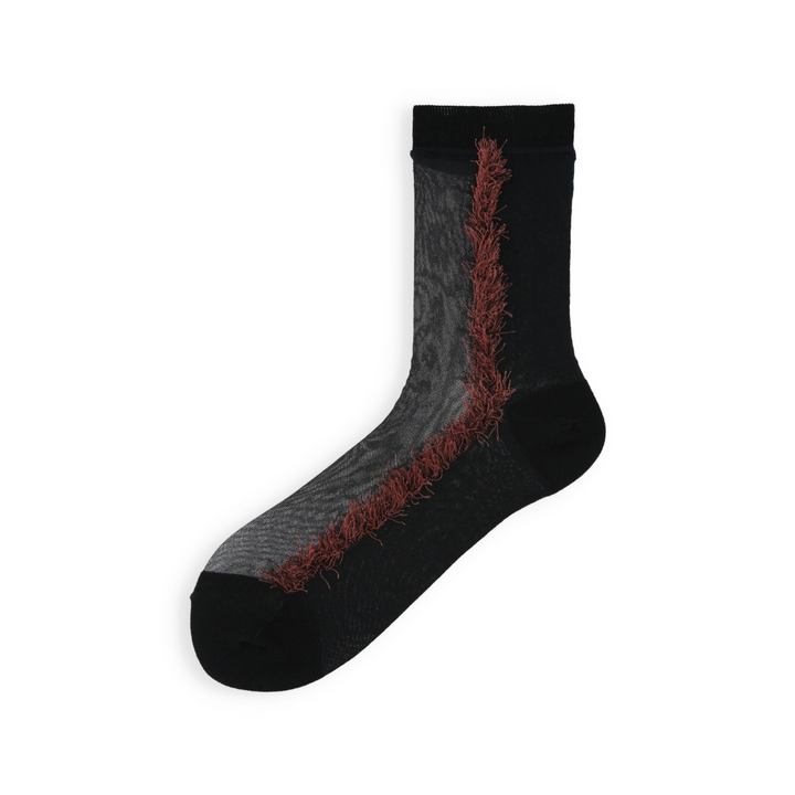 021132660 Fringe-Line Sheer Crew Socks