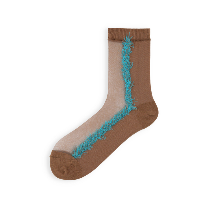 021132660 Fringe-Line Sheer Crew Socks