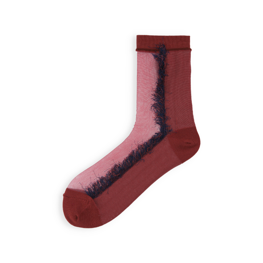 021132660 Fringe-Line Sheer Crew Socks