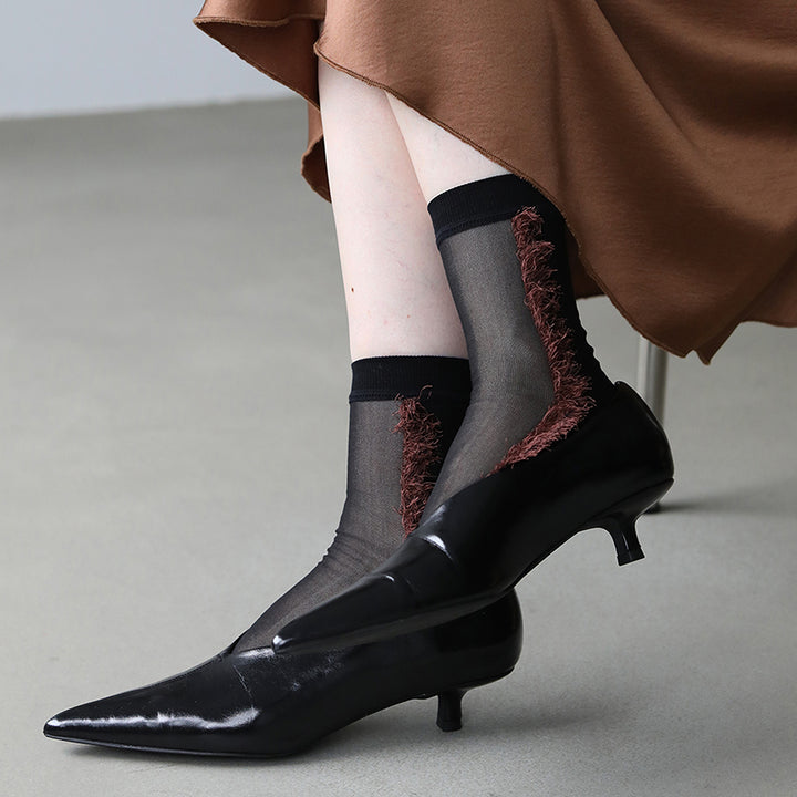 021132660 Fringe-Line Sheer Crew Socks